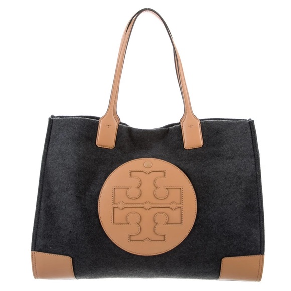 Tory Burch Handbags - Tory Burch Ella flannel tote bag grey